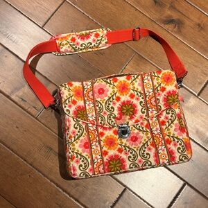 Vera Bradley Pink and Orange Floral Laptop Bag
